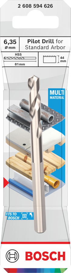 Bosch juhtpuur standardvõllile HSS-G 6,35 x 44 mm.